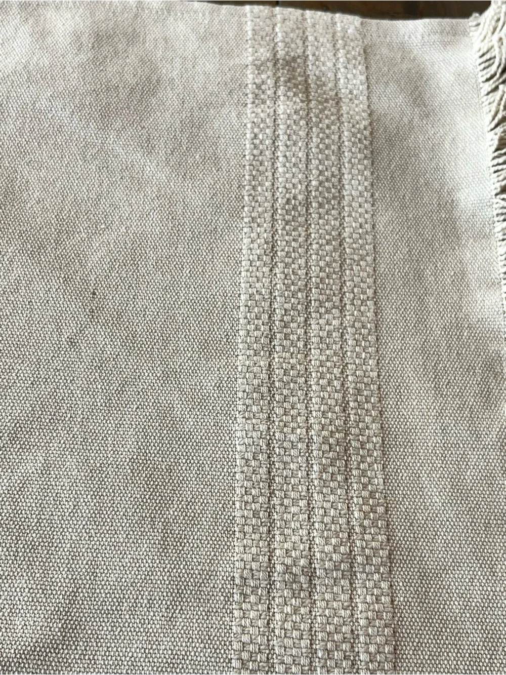 Pier 1 Fringed Woven Cotton Placemats in Light Tan NWT Cottagecore BoHo Set of 2